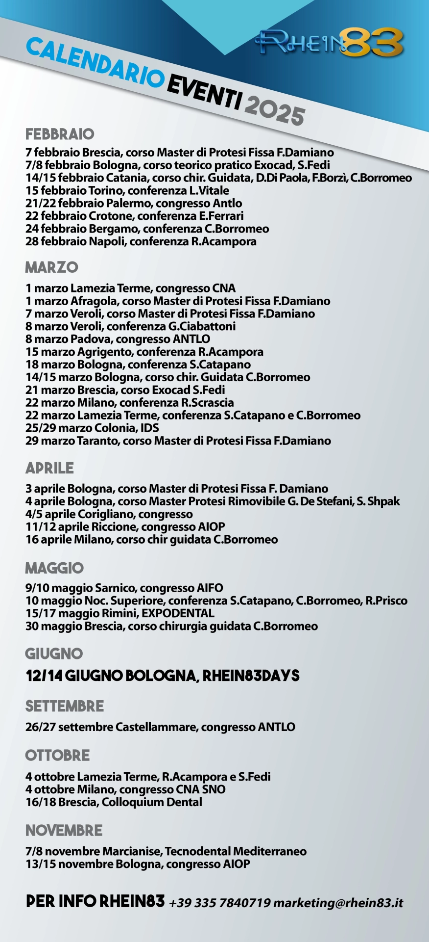 Calendario corsi Rhein83